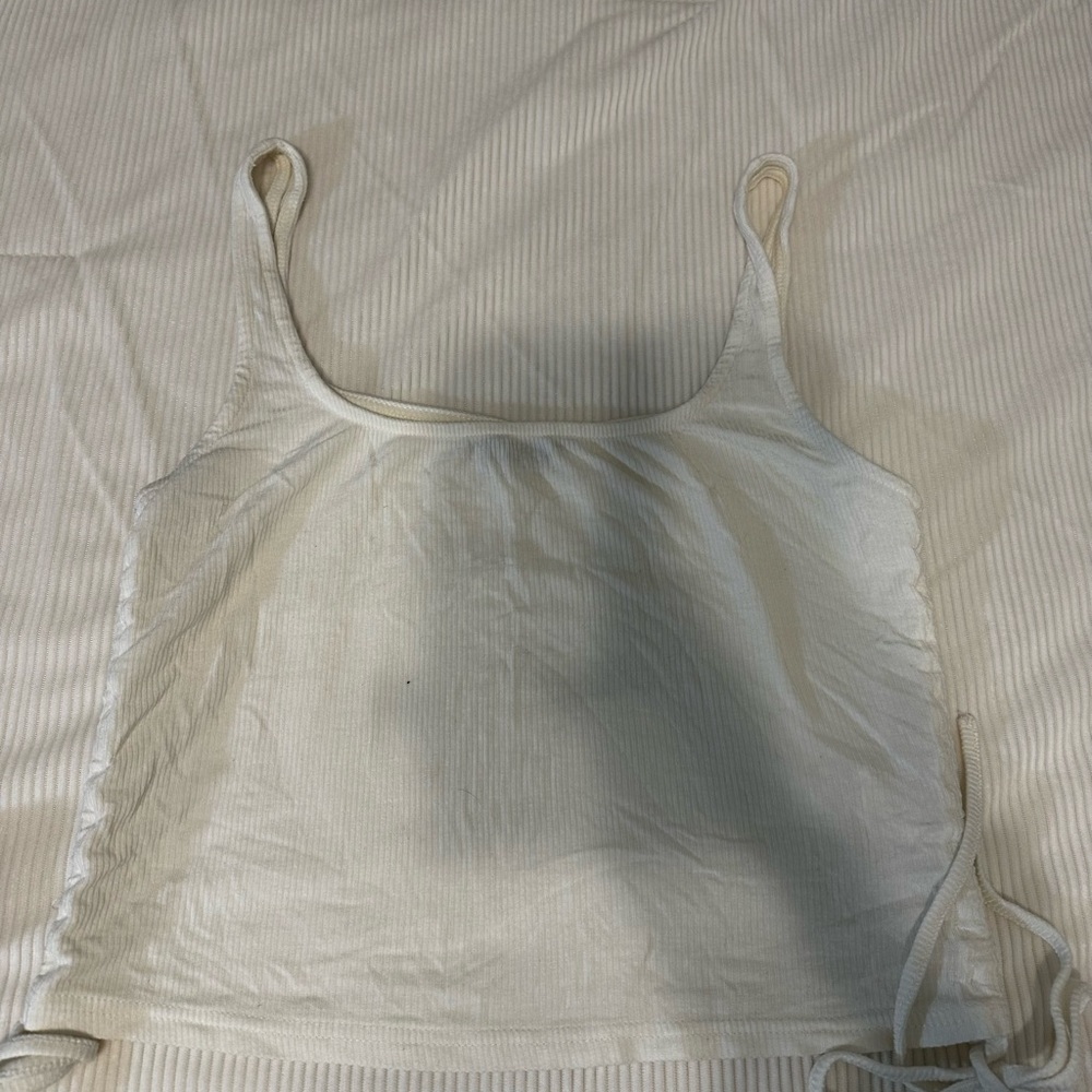 SHEIN Cream Square Neck Tank Top